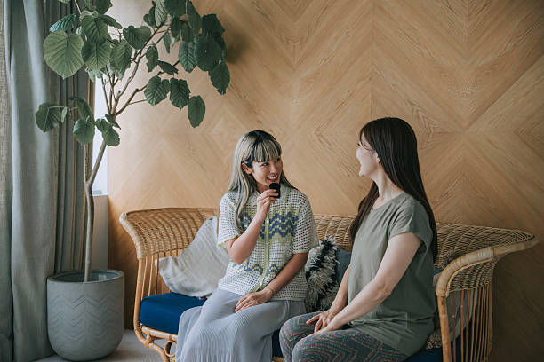 two women having a relaxed